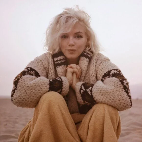 New The Marilyn Monroe 1962 Luxury Chunky Hand Knit Lambswool Wool Cardigan XL - Picture 2 of 15